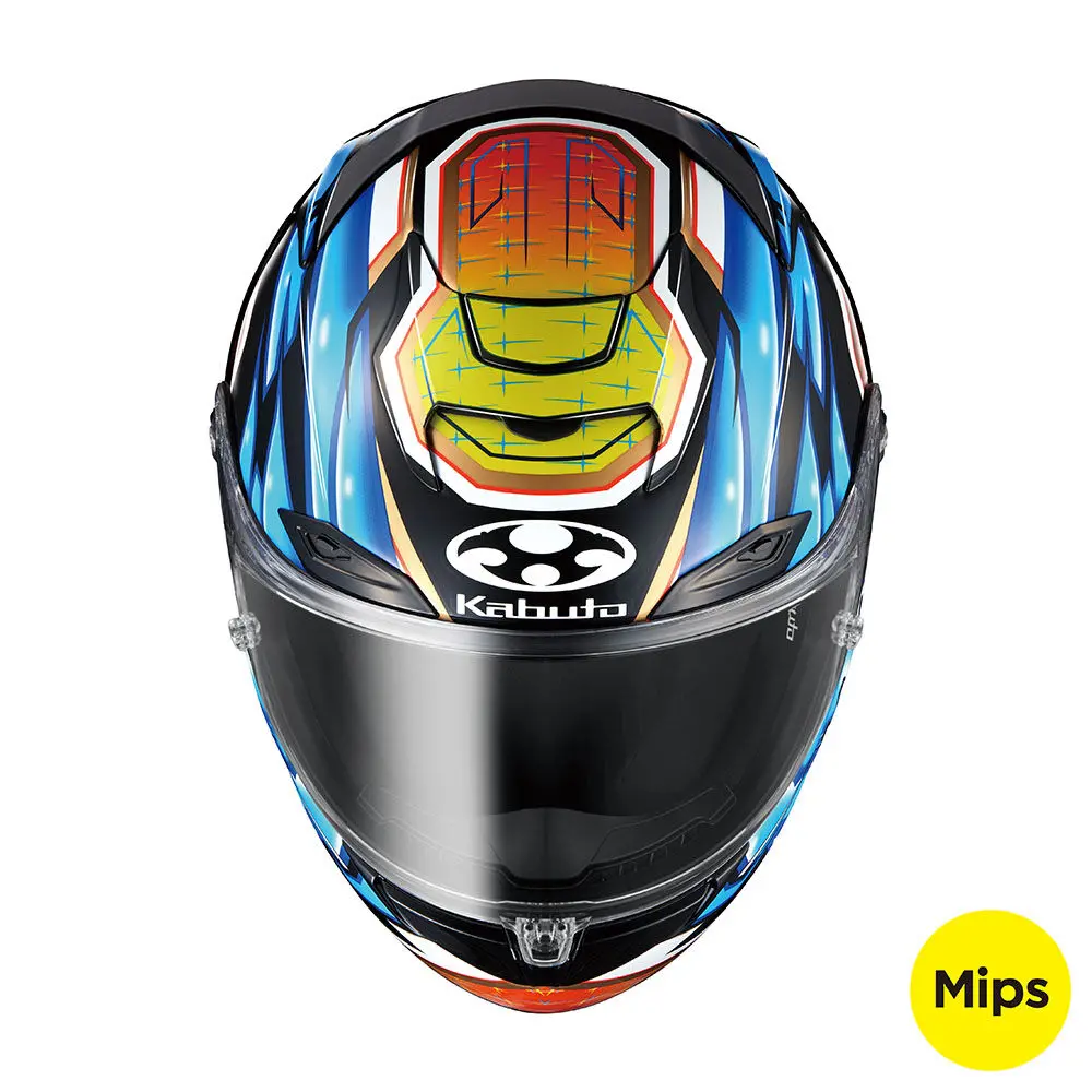 Kabuto F17 Gp Mips Glanz Blue Yellow Helmet 2