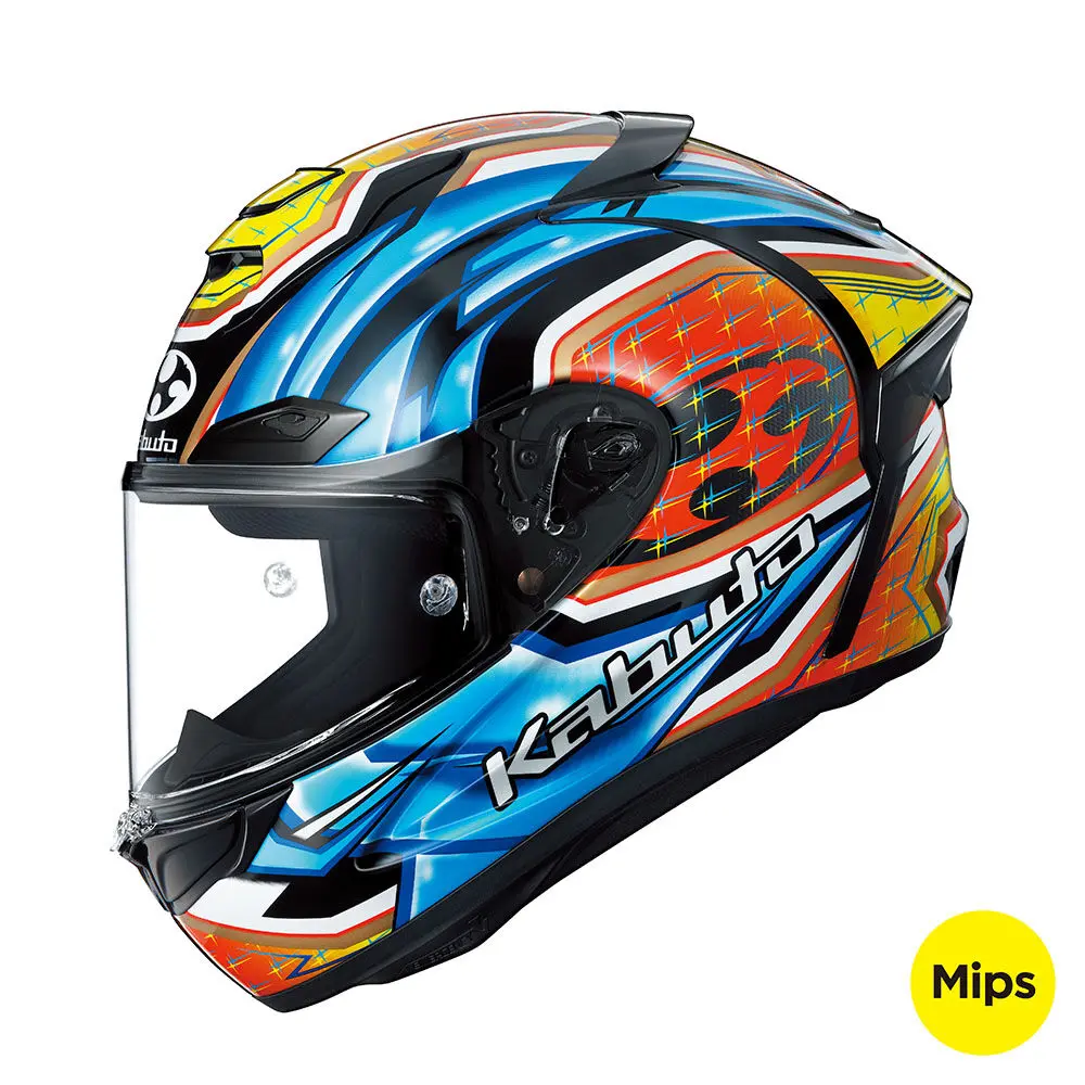Kabuto F17 Gp Mips Glanz Blue Yellow Helmet 1