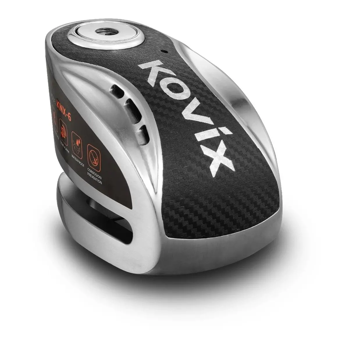Kovix Alarm Disc Lock Knx-6 Brushed Metal With Reminder Cable & Mount 1