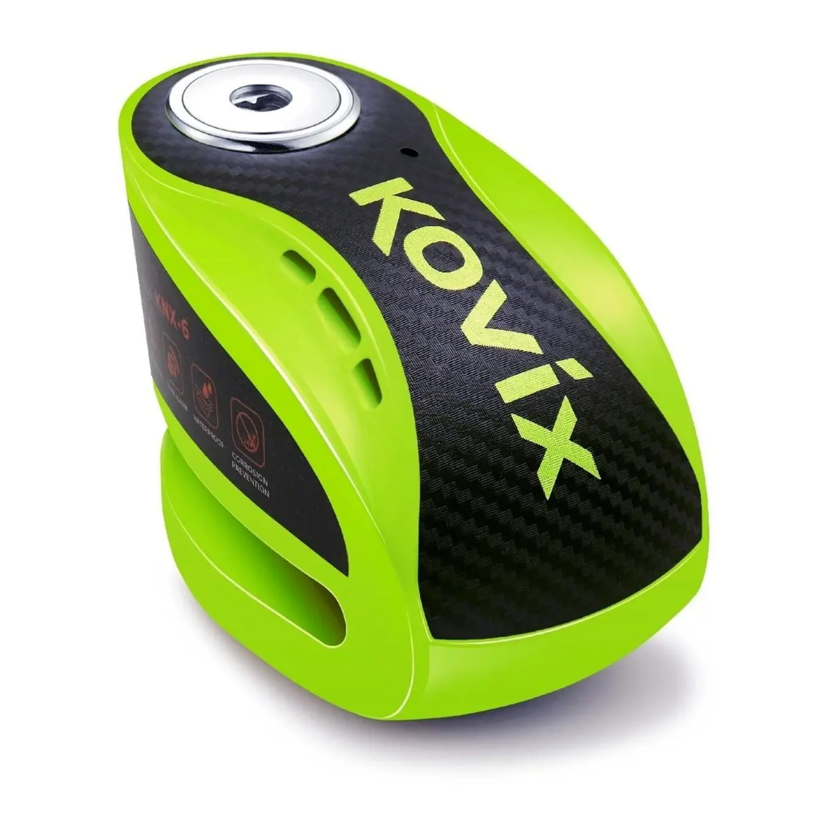 Kovix Alarm Disc Lock Knx-6 Fluoro Green With Reminder Cable & Mount 1