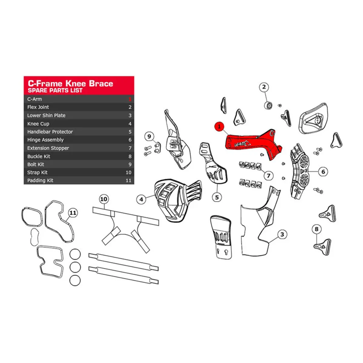 Leatt C-Arm C-Frame Aluminium Forged Right 1