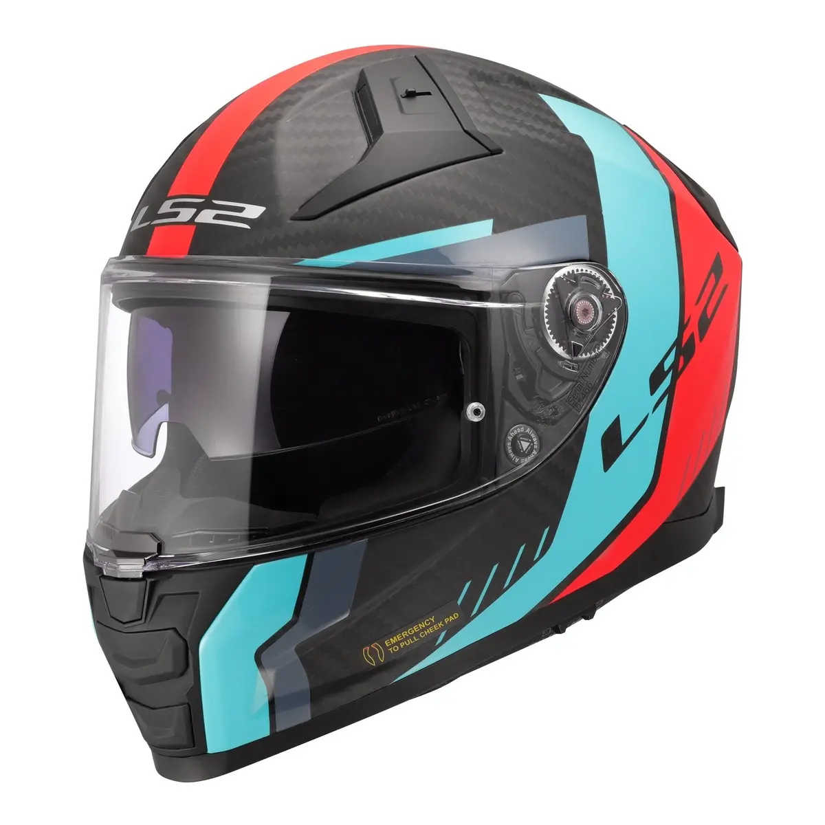 Ls2 Ff811 Vector Ii Carbon Grid Helmet - Cyan 1
