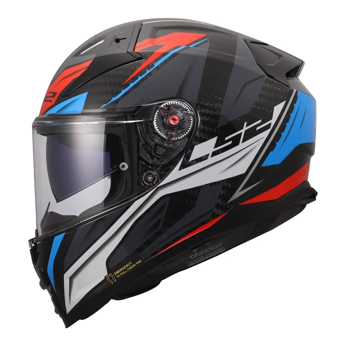Ls2 Ff811 Vector Ii Carbon Savage Helmet - Blue / Red 2