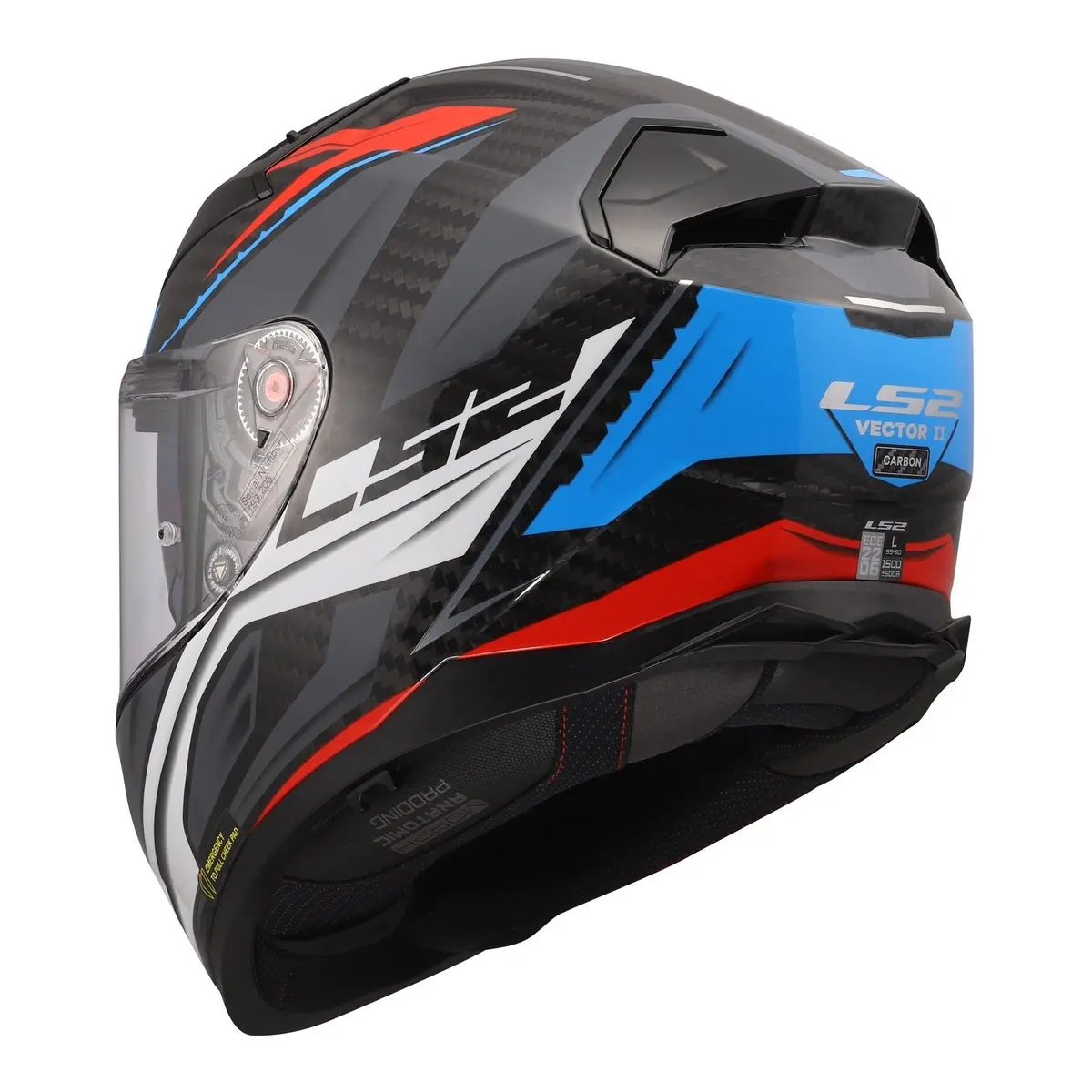 Ls2 Ff811 Vector Ii Carbon Savage Helmet - Blue / Red 3