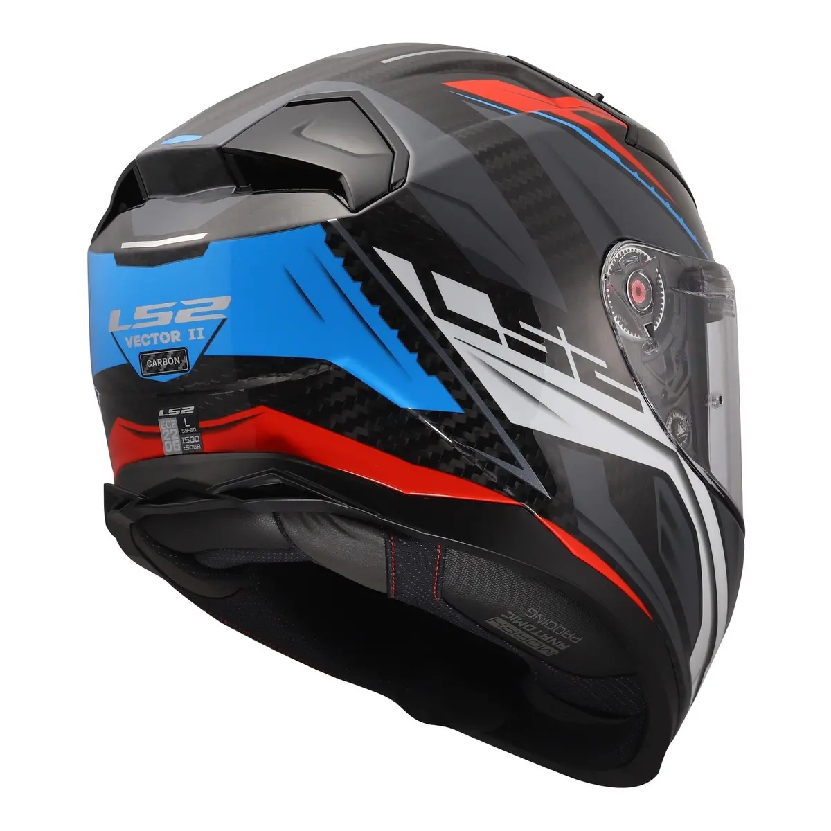Ls2 Ff811 Vector Ii Carbon Savage Helmet - Blue / Red 4