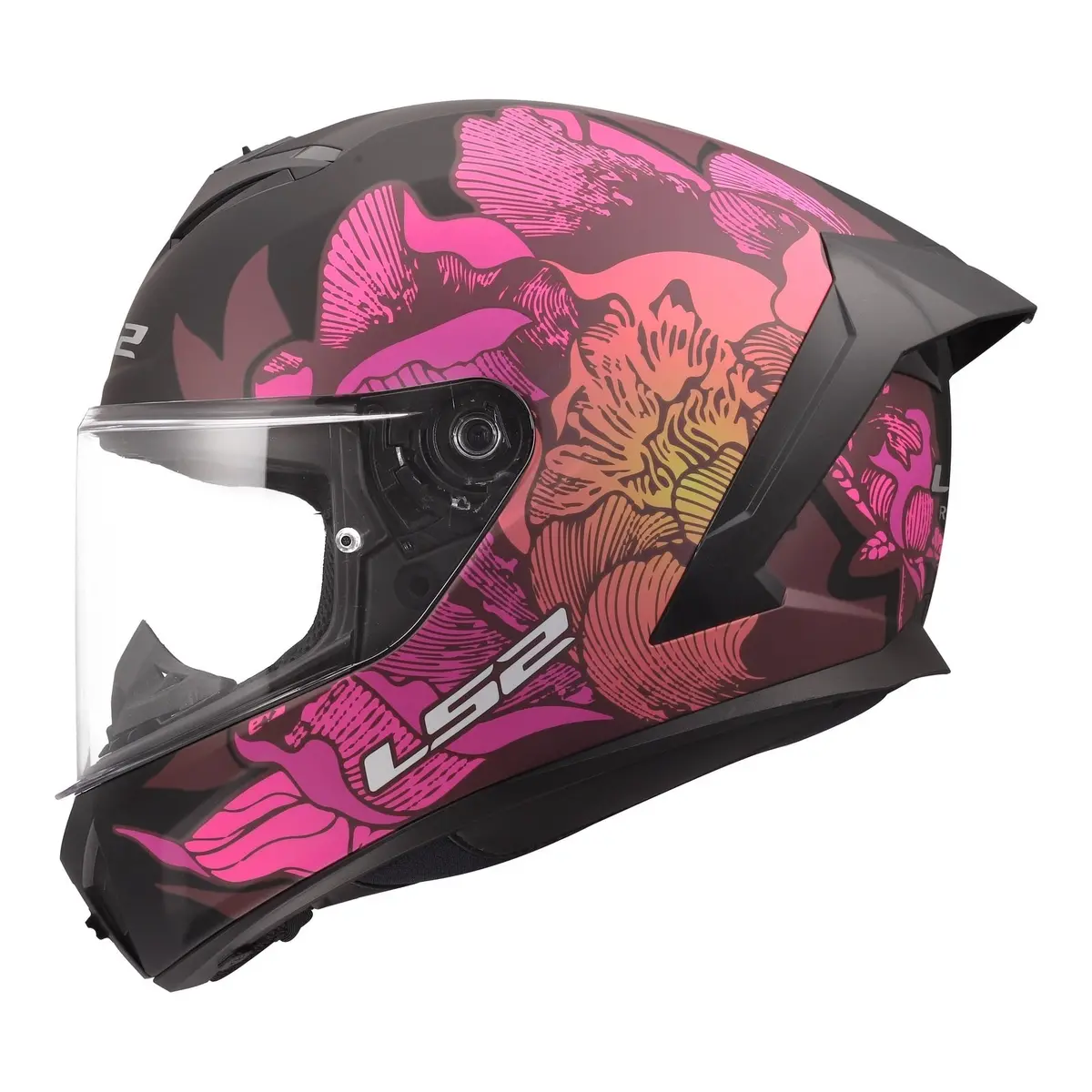 Ls2 Ff820 Rapid Iii Popppies Helmet - Black / Pink 2