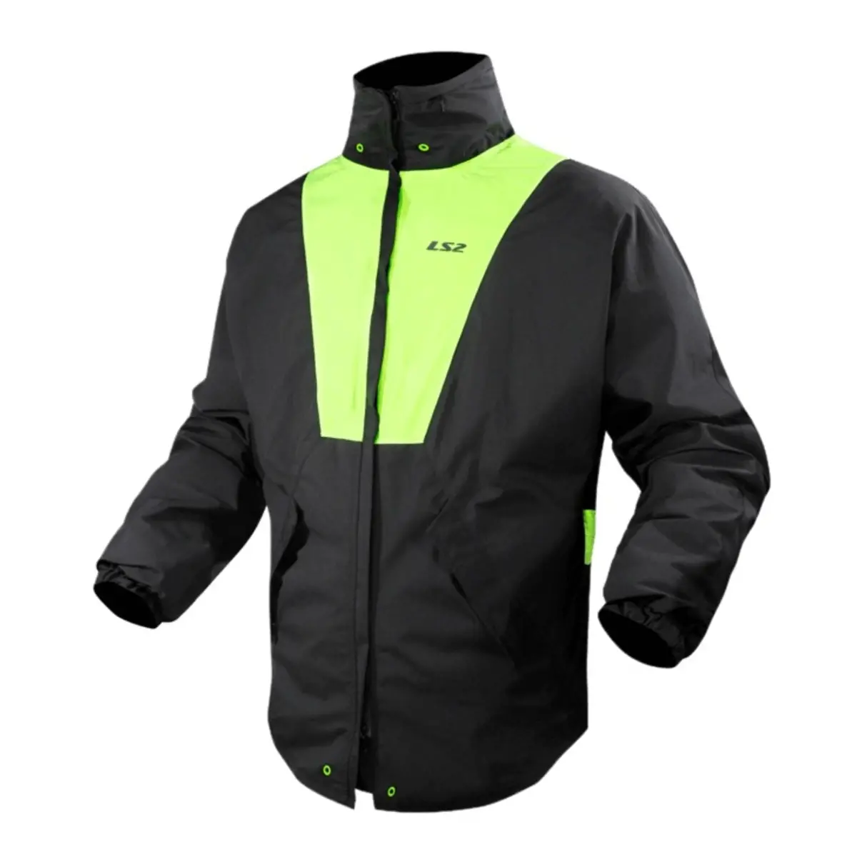 Ls2 X-Rain Jacket - Black / Hi-Vis Yellow 1