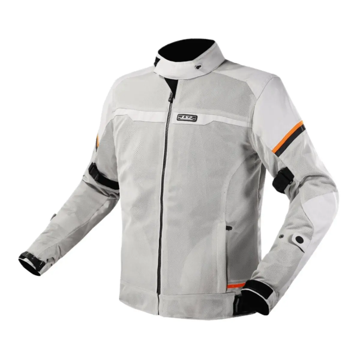 Ls2 Riva Men's Jacket - Light Grey / Hi-Vis Orange 1