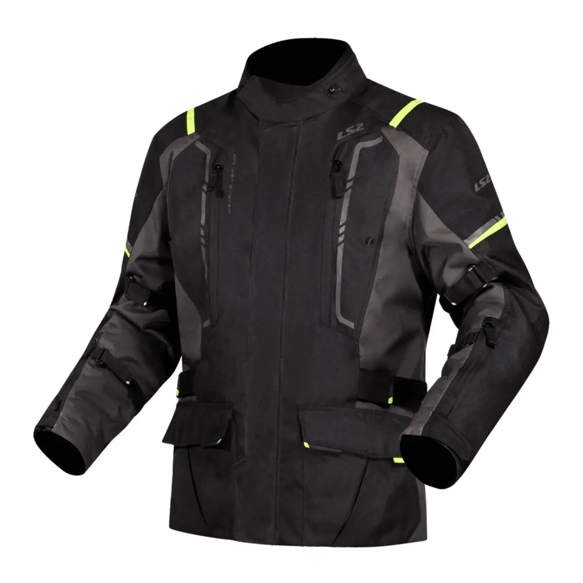 Ls2 Narvik Men's Jacket - Grey / Black / Hi-Vis Yellow 1