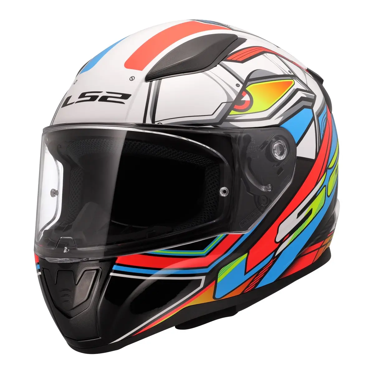 Ls2 Ff353 Rapid Ii Xdron Helmet - White / Hi-Vis Orange / Blue 1