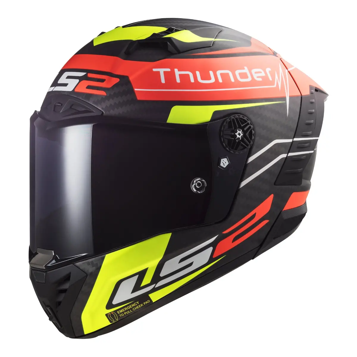 Ls2 Ff805c Thunder Carbon Attack - Matte Red / Hi-Vis Yellow 06 1