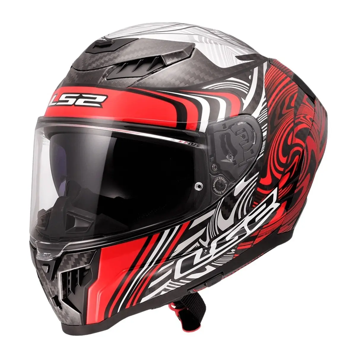 Ls2 Ff807 Dragon Carbon Enthum Helmet - Black / Red 06 1
