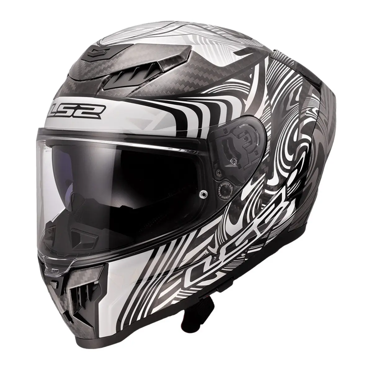 Ls2 Ff807 Dragon Carbon Enthum Helmet - Black / Silver 06 1