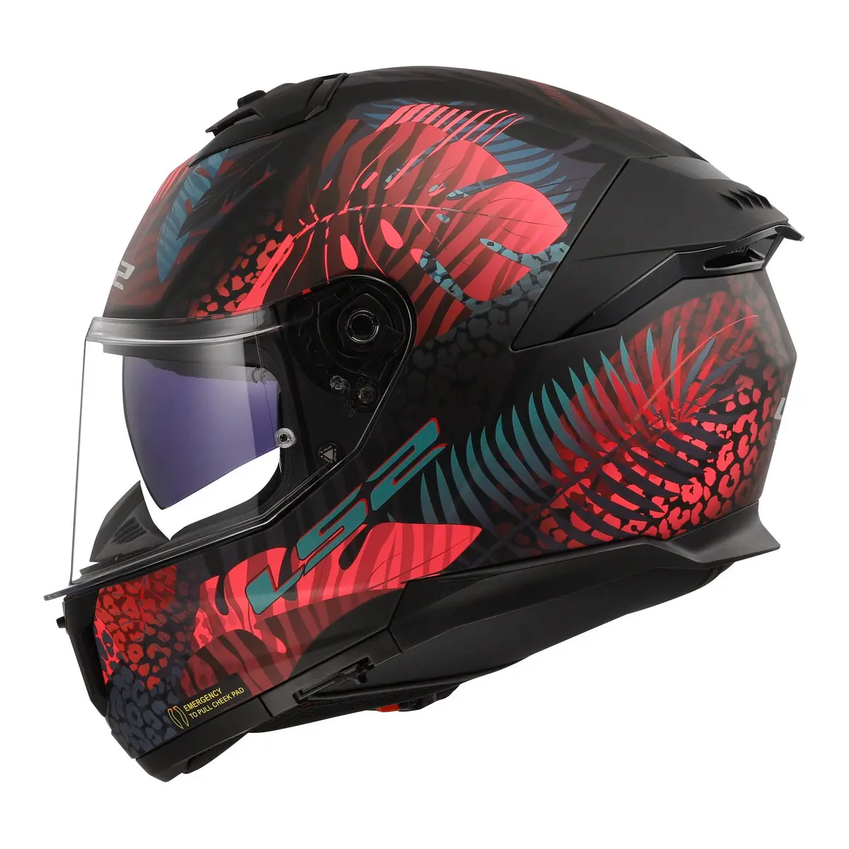 Ls2 Ff808 Stream Ii Jungle Helmet - Matte Black / Pink / Blue 06 2