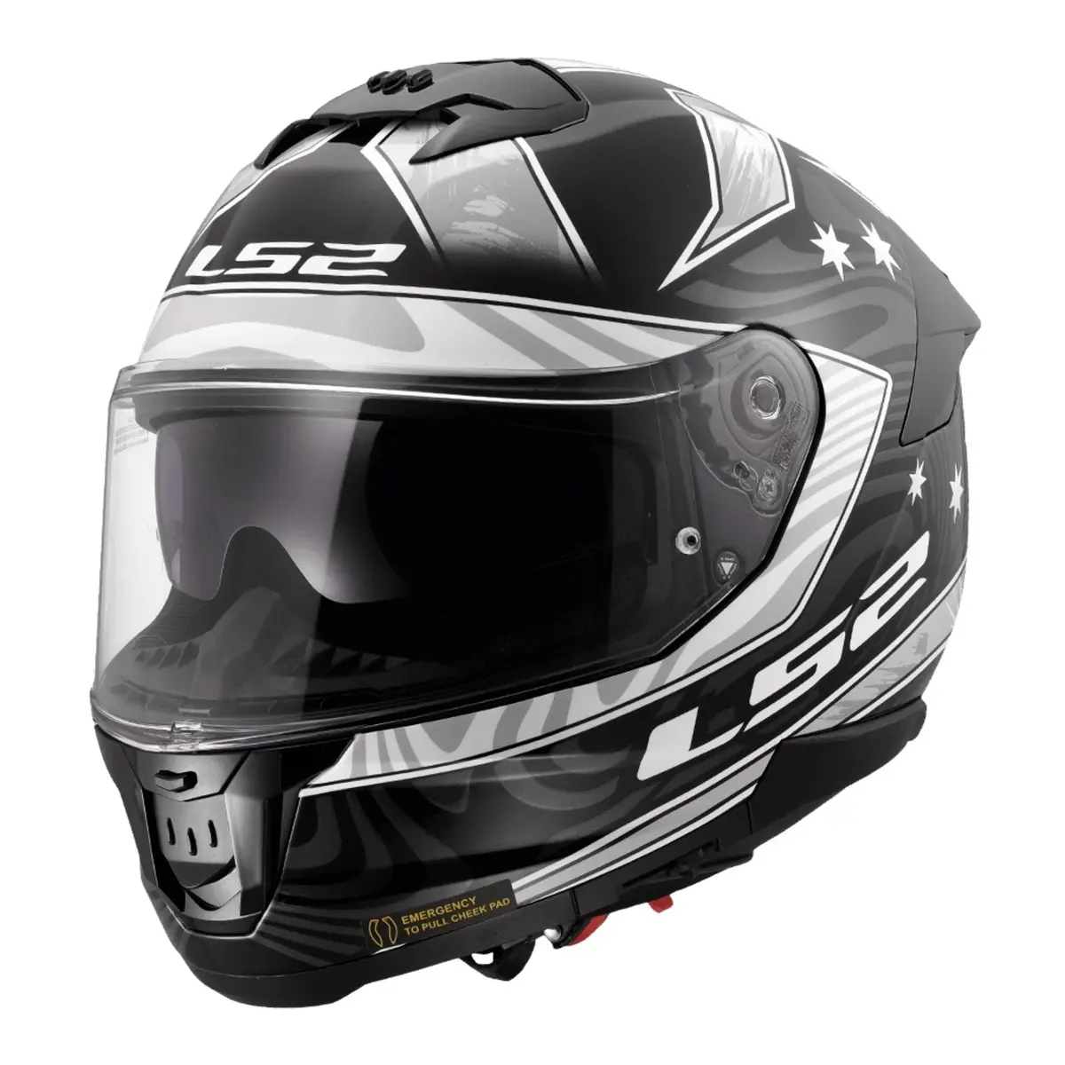 Ls2 Ff808 Stream Ii Galdam Helmet - Black / White 1