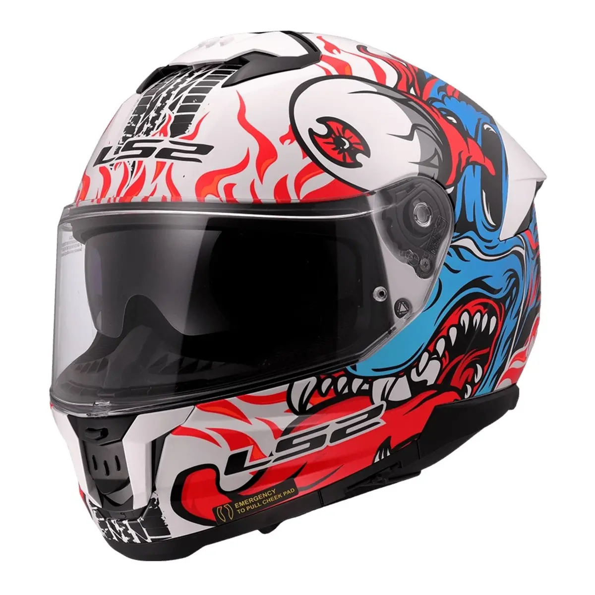 Ls2 Ff808 Stream Ii Inferno Helmet - White / Blue / Red 1