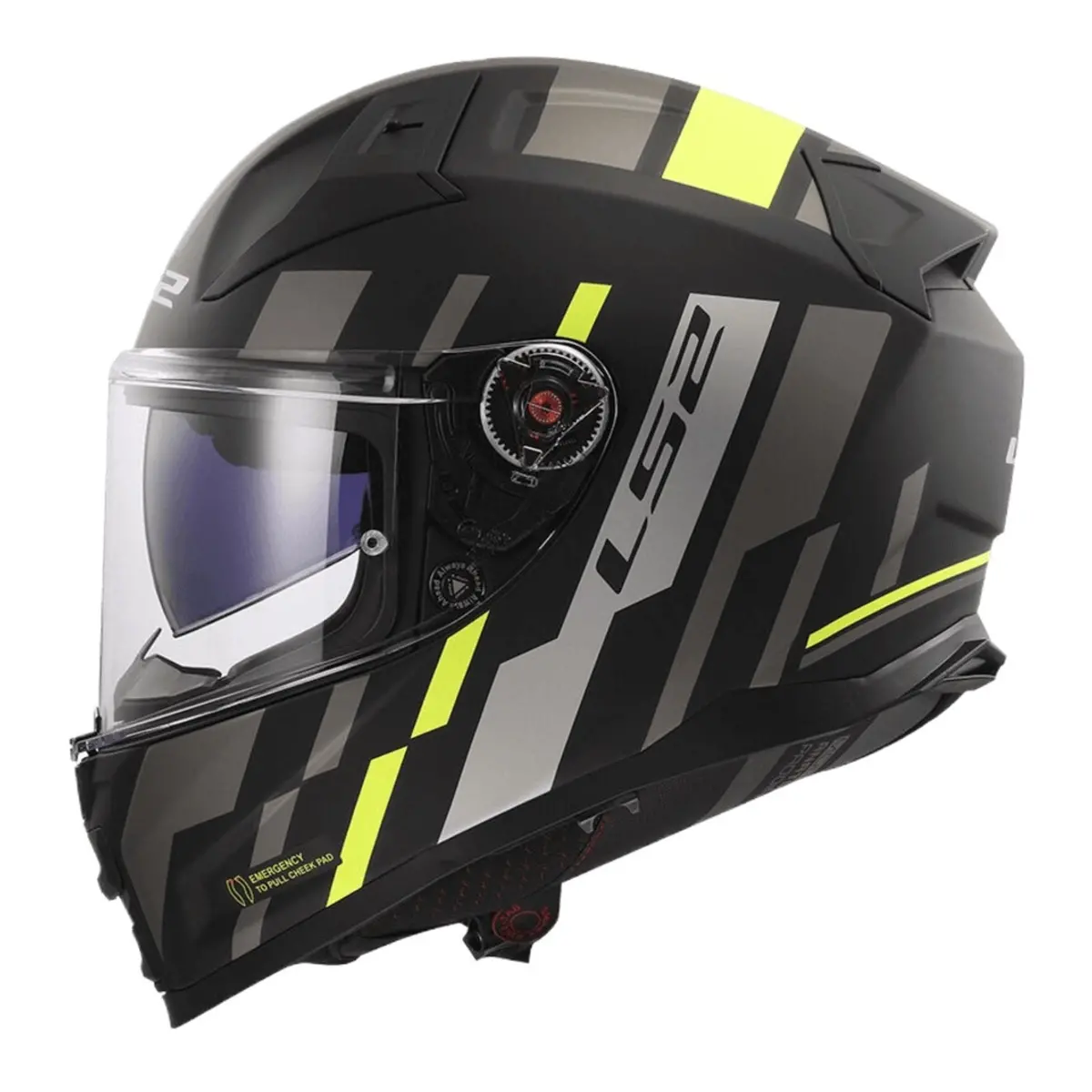 Ls2 Ff811 Vector Ii Tron Helmet - Matte Black / Hi-Vis Yellow 1