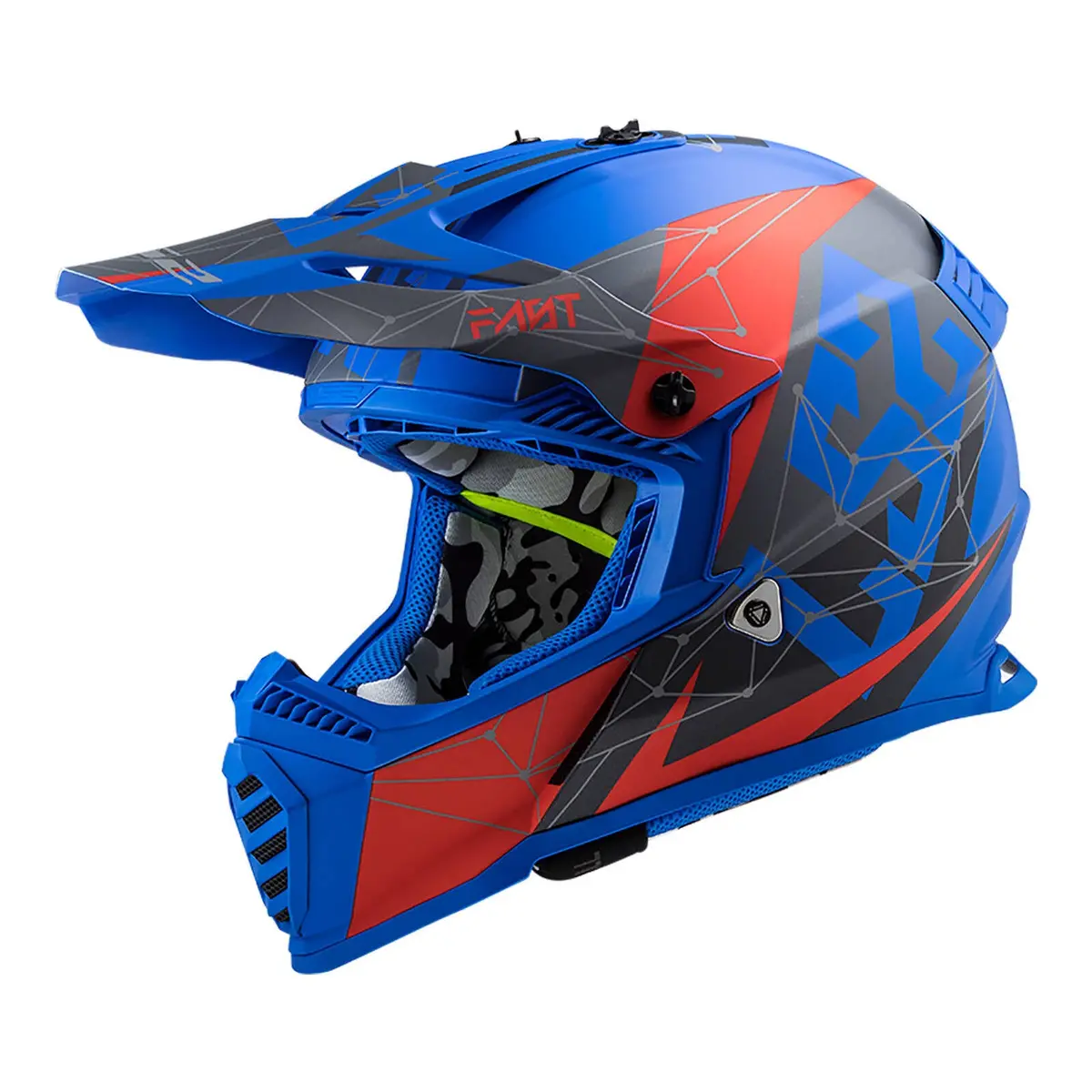 Ls2 Mx437 Fast Evo Alpha Helmet - Matte Blue / Red 1