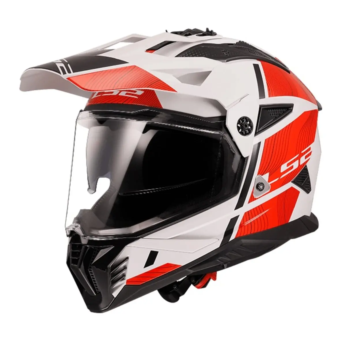 Ls2 Mx702 Pioneer Ii Hill Helmet - White / Red 1