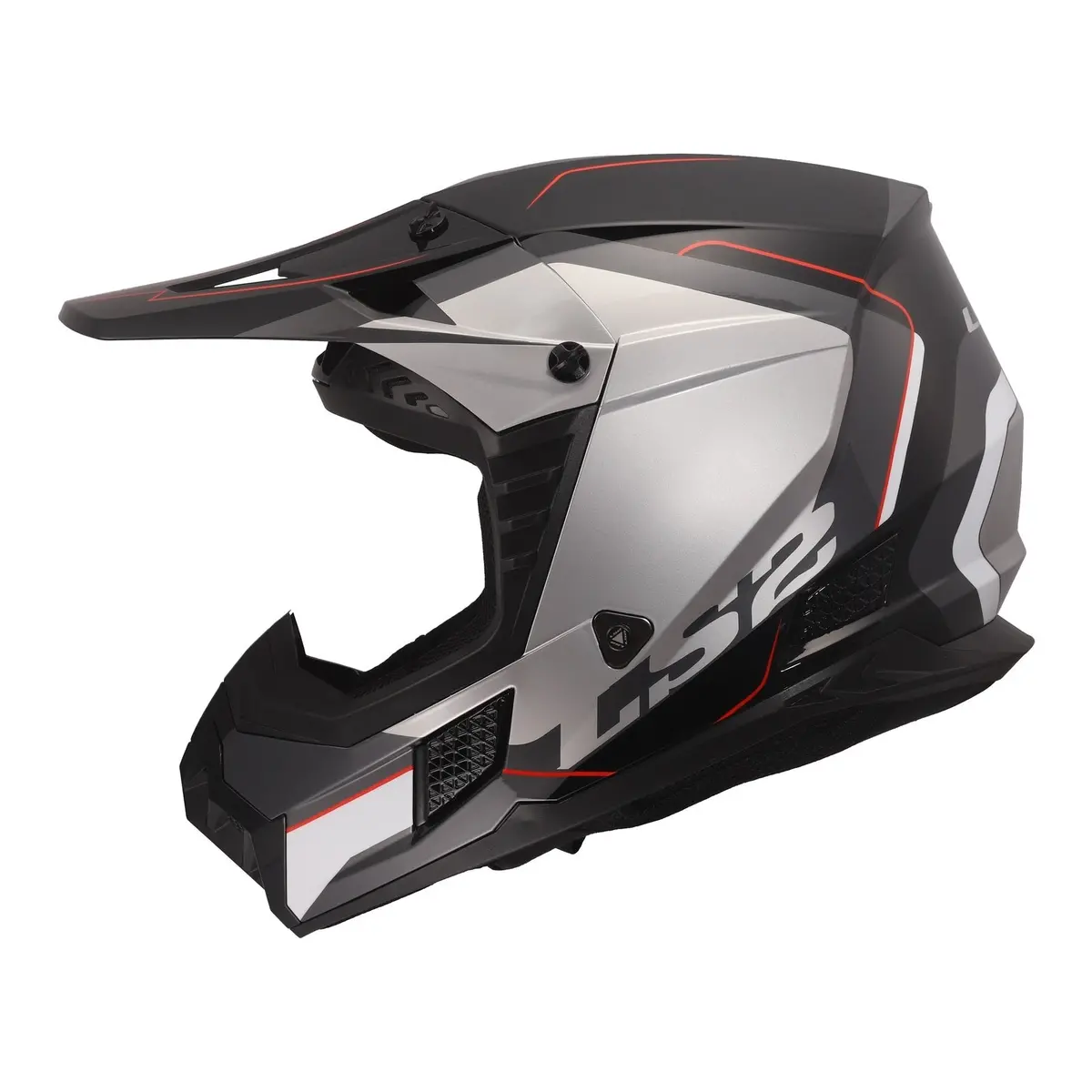 Ls2 Mx706 Coz Arched Helmet - Black / Silver / Titanium 1