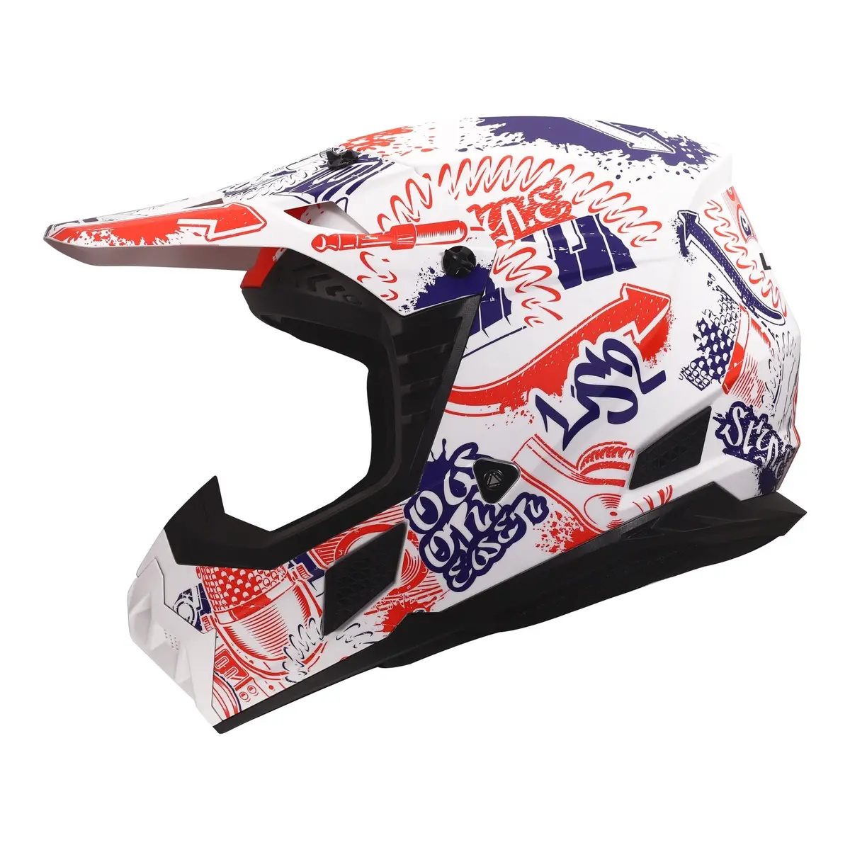 Ls2 Mx706j Coz Fantasy Junior Helmet - Matte White / Red / Blue 1