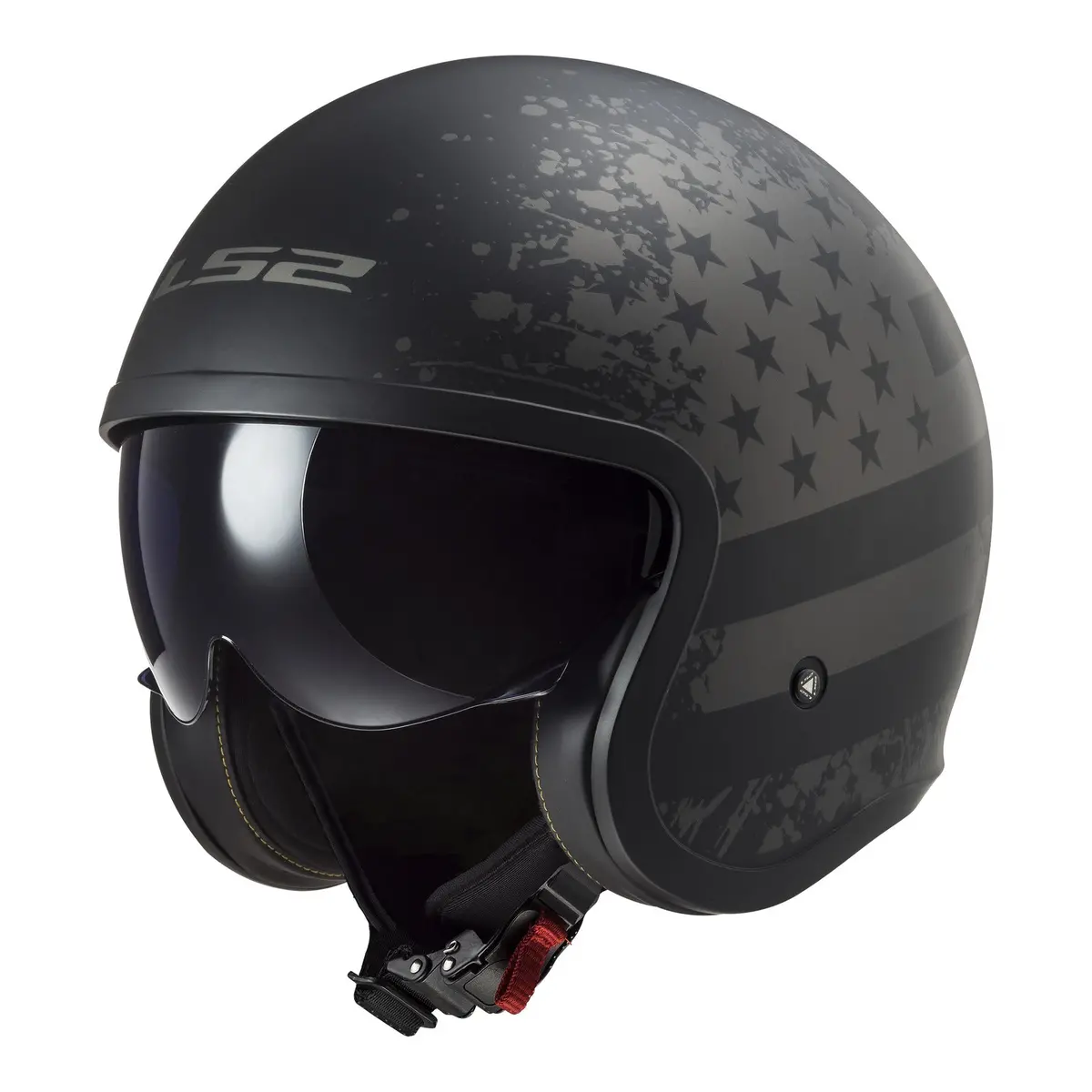 Ls2 Of599 Spitfire Ii Flag Helmet - Matte Black 06 1