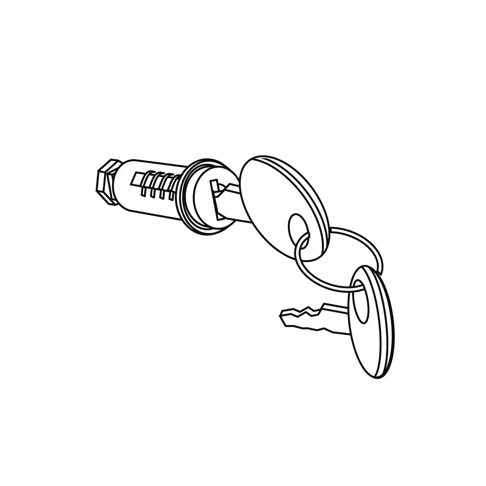 201896R - Shad Lock Cylinder & Keys-(2) Suit Sh48-50-(Short Shank- Red Keys) 1