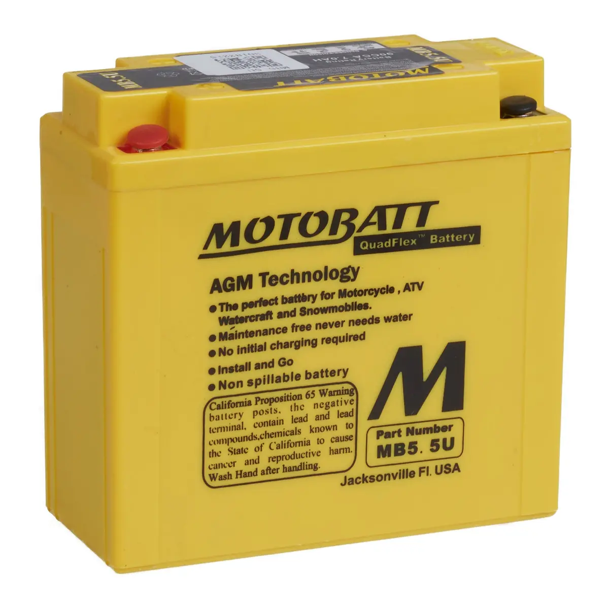 Motobatt Battery Quadflex 12V Agm - Mb5.5U  *10 1