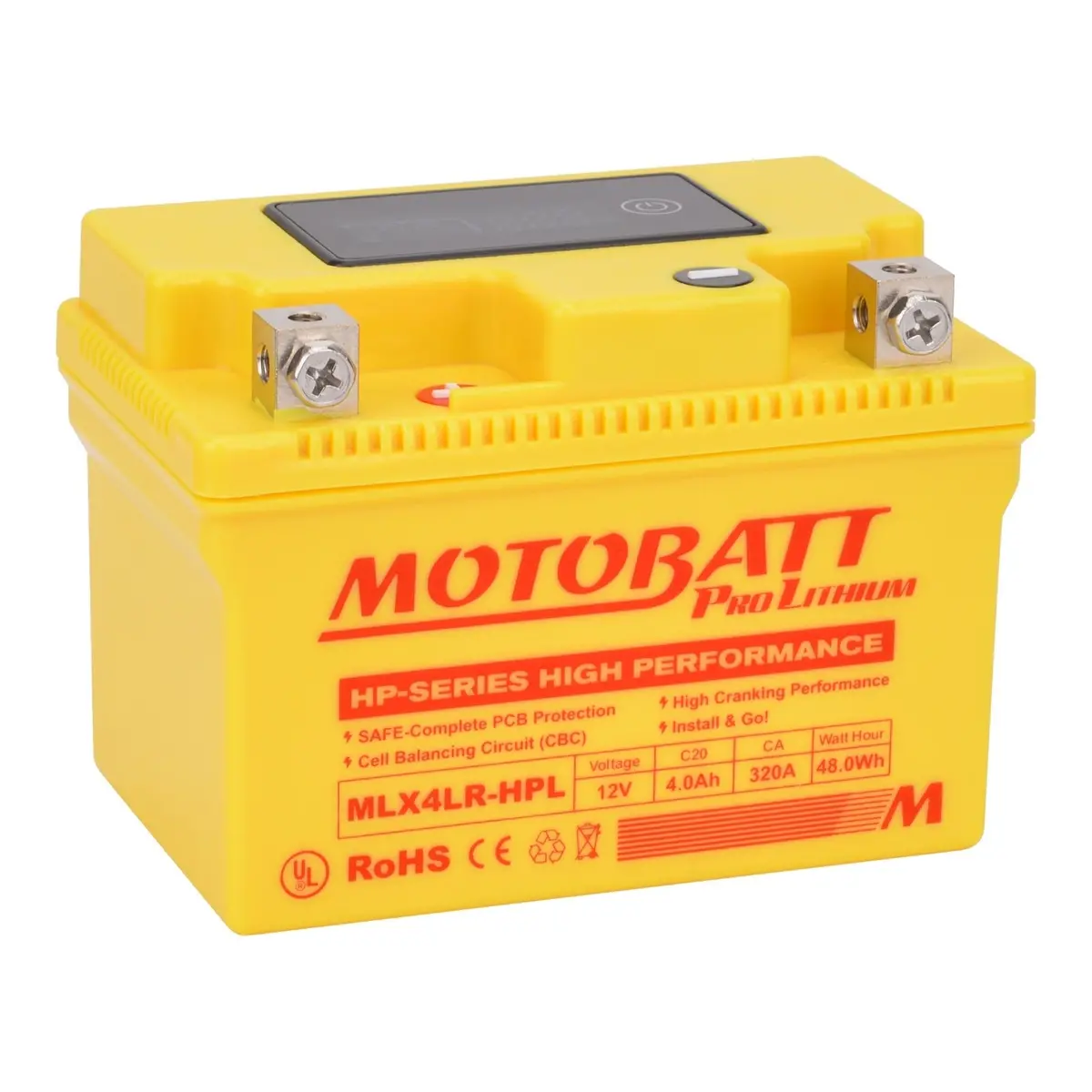 Motobatt Pro Lithium Battery Mlx4lr-Hpl *10 For Yamaha 1