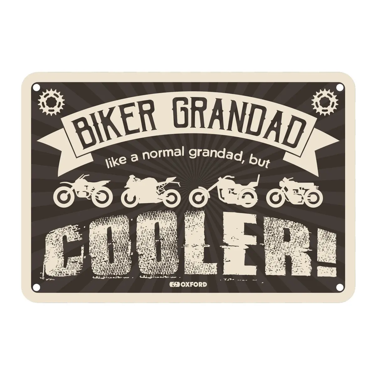 Oxford Garage Metal Sign: "Biker Grandad, Like A Normal Grandad, But Cooler" 1