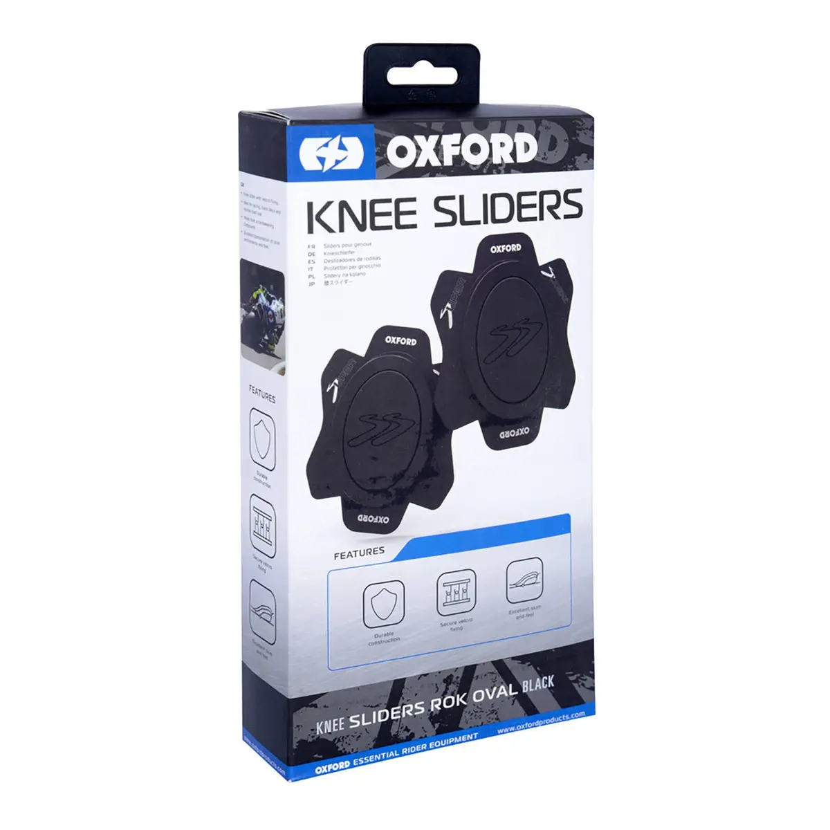 Oxford Rok Oval Knee Sliders - Black (Pair) 1