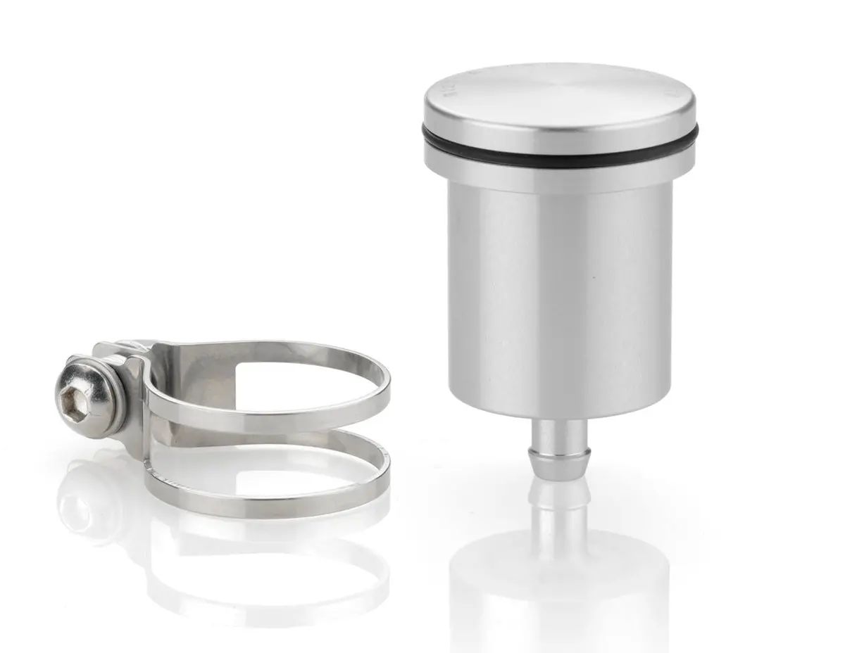 Rizoma Piston Rear Brake Fluid Reservoir 20Ml Silver For Bmw/Ducati/Honda/Kawasaki/Ktm/Suzuki/Triumph/Yamaha 1