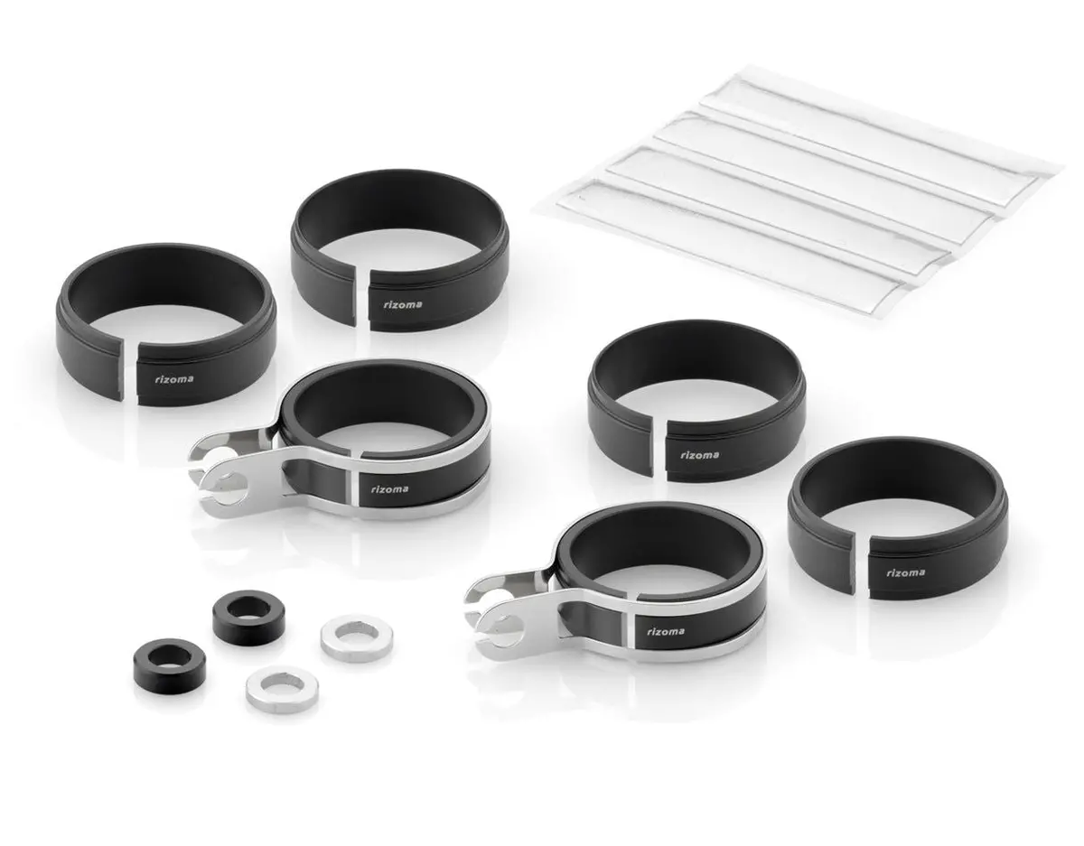 Rizoma Front Marker Light Adaptors Black For 39/41/43 Mm Forks 1
