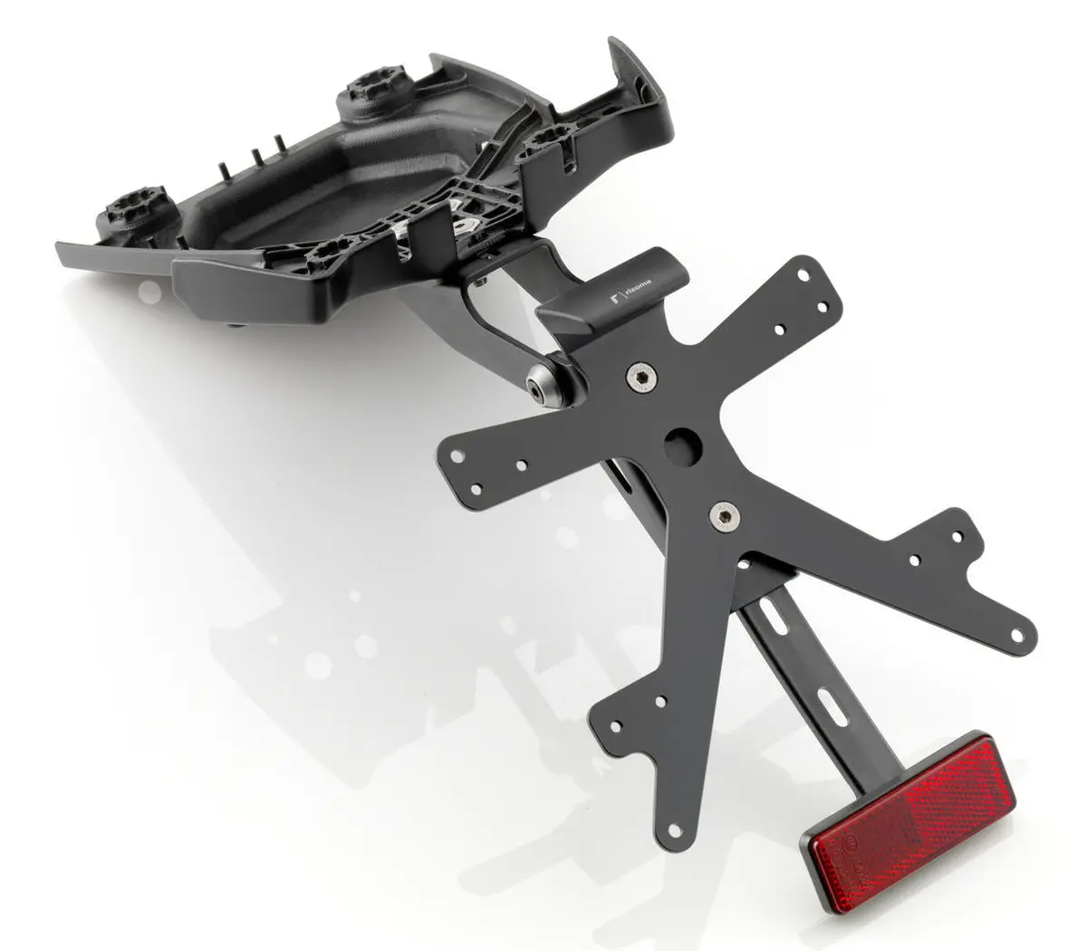 Rizoma Fox License Plate Support Kit Black For Ducati Monster 696/796/1000 S/1100/1100 S/1100 Evo 1