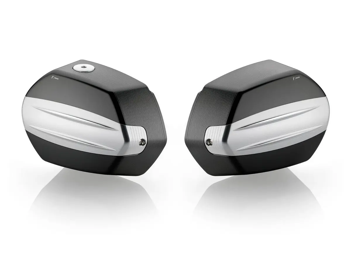 Rizoma Cylinder Head Covers Silver/Black For Bmw R Ninet Pure/Racer/Urban G/S/Scrambler 14-20 1