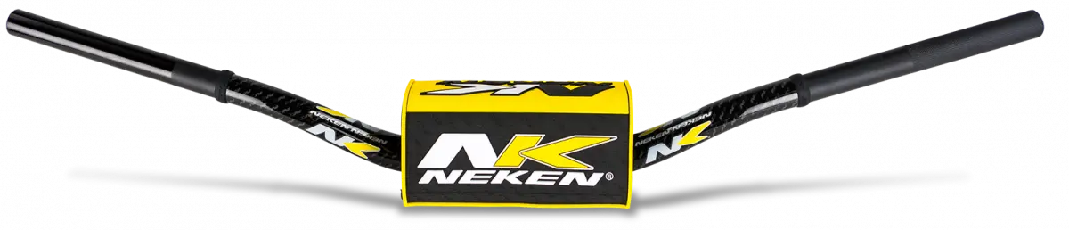 Neken Radical Design Handlebar 85Cc High (Conical Design/Length 754Mm/Height 139Mm/Sweep 72Mm) Black W/Yellow/Black Pad 1