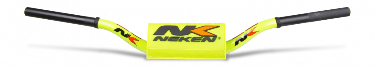 Neken Radical Design Handlebar Yzf (Conical Design/Length 820Mm/Height 118Mm/Sweep 74Mm) Fluro Yellow W/Fluro Yellow Pad 1