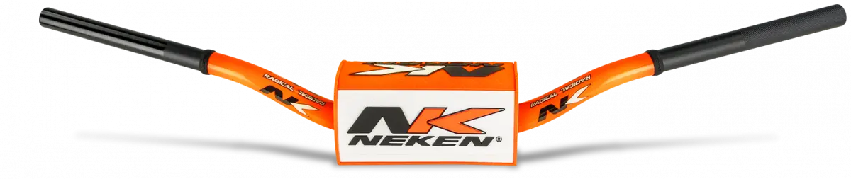 Neken Radical Design Handlebar (Conical Design/Length 815Mm/Height 132Mm/Sweep 73Mm) Fluro Orange W/Orange/White Pad 1