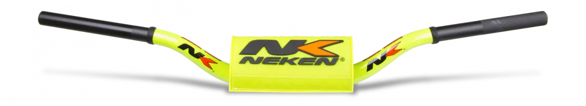 Neken Radical Design Handlebar (Conical Design/Length 815Mm/Height 132Mm/Sweep 73Mm) Fluro Yellow W/Fluro Yellow Pad 1