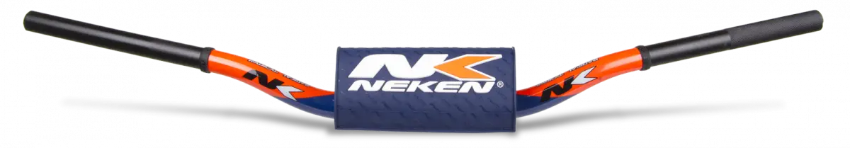Neken Radical Design Handlebar (Conical Design/Length 820Mm/Height 110Mm/Sweep 73Mm) Orange/Blue W/Blue Pad 1