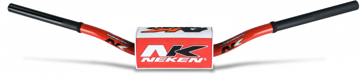 Neken Radical Design Handlebar (Conical Design/Length 820Mm/Height 110Mm/Sweep 73Mm) Red W/Red/White Pad 1