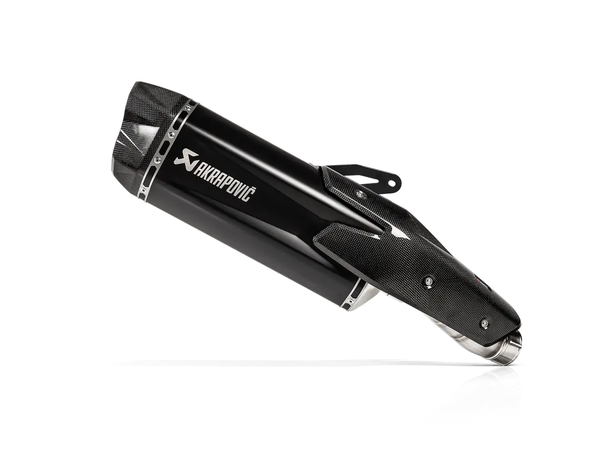 Akrapovic Slip-On Line Black Titanium Muffler System W/Carbon End Cap For Kawasaki Z H2 20-23 1