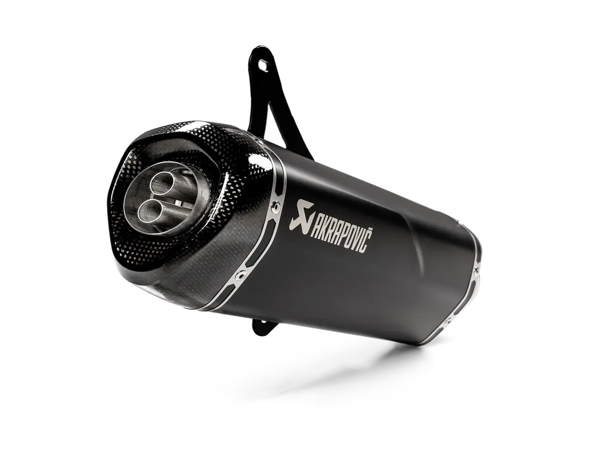 Akrapovic Slip-On Line Black Stainless Steel Muffler System W/Carbon End Cap For Vespa Gts 125/Super/Sport/Tech 09-16 1