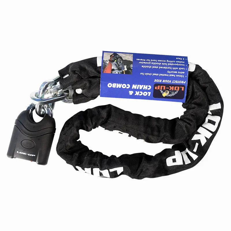Lok-Up Chain & Padlock (10Mm X 10Mm X 1.5M) Black Lock (Heat-Hardened Chain) #3021 1