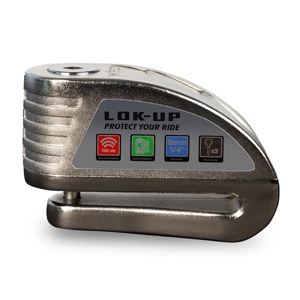 Lok-Up Alarm Lock 6Mm 130Db Silver #Dx19x **(Reminder Cable Not Included)** 1