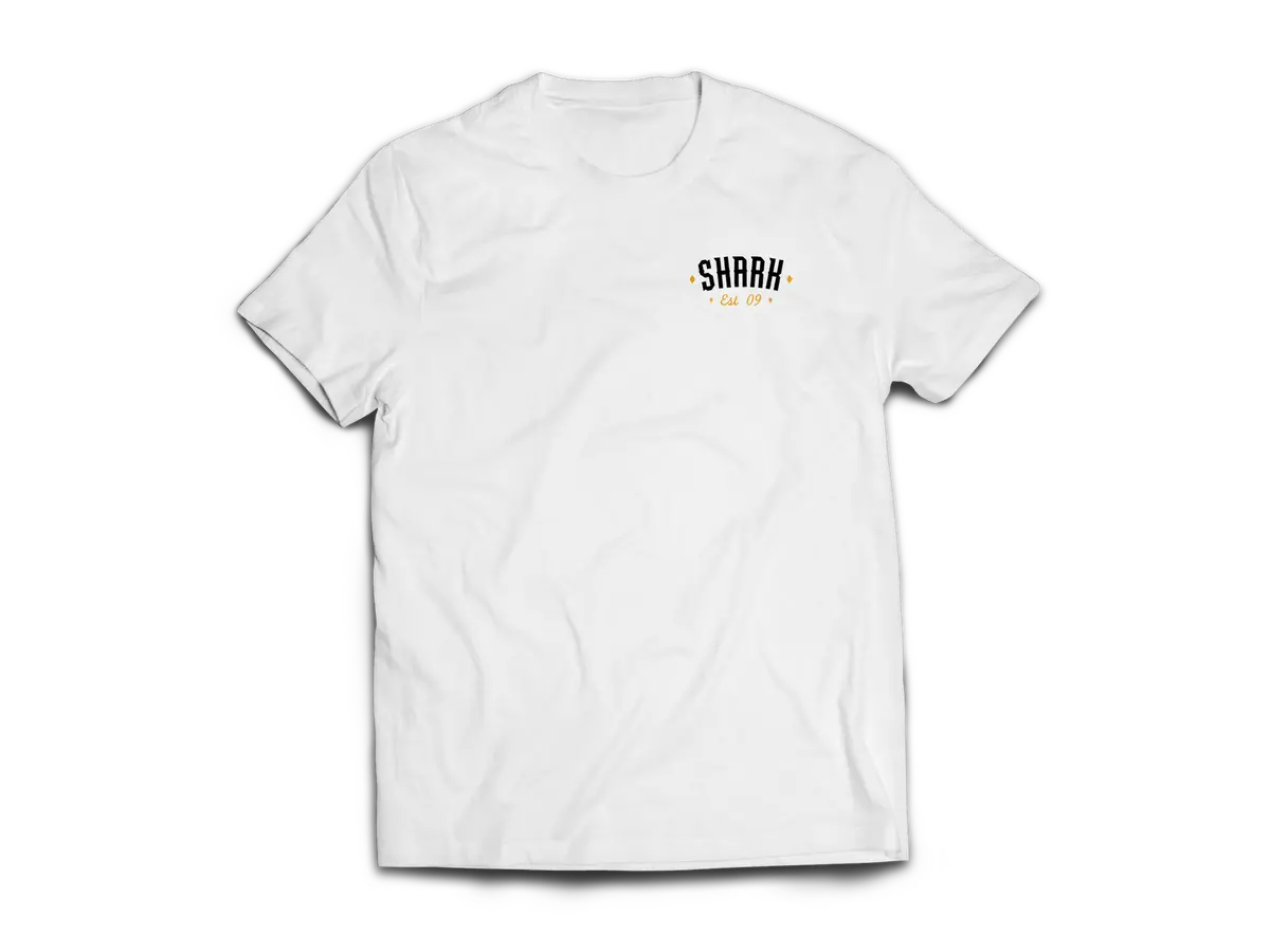 Shark Gamble Tee White/Yellow 1