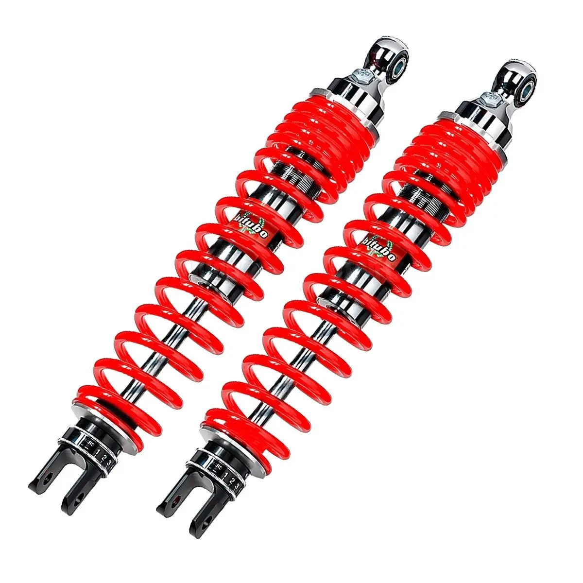 Bitubo Wge01 - Rear Twin Shocks - Red Spring [Adjustable: Preload, Rebound] 1