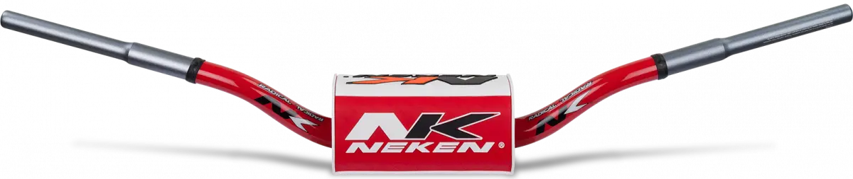Neken Sfh Handlebar (Smooth Feeling/Length 815Mm/Height 132Mm/Sweep 73Mm) Red W/Red/White Pad 1