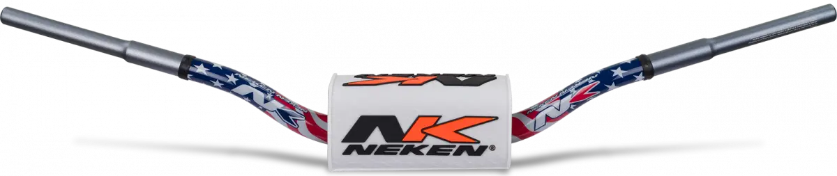 Neken Sfh Handlebar (Smooth Feeling/Length 820Mm/Height 110Mm/Sweep 73Mm) Usa Flag W/White Pad 1