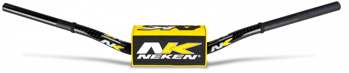 Neken Sfh Handlebar (Smooth Feeling/Length 820Mm/Height 110Mm/Sweep 73Mm) Black W/Yellow/Black Pad 1